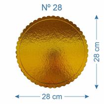 2 Suporte Base de Bolo Cake Board Laminado Dourado Nº28