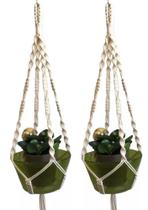 2 Suporte de Plantas em Macramé 80cm