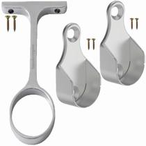 2 Suporte Lateral + 1 Suporte Central Para Tubo Redondo