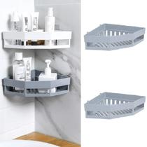 2 Suporte Porta Shampoo Organizador Parede Banheiro Sem Furo CINZA