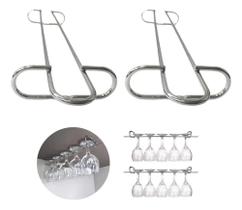 2 Suporte Porta Taças Gourmet 42Cm Cromado Suspenso Kit 2 Un 2 Suporte Porta Taças Gourmet 42Cm Cromado Suspenso Kit 2 Un