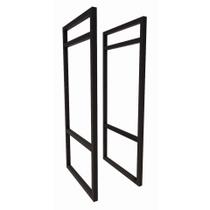 2 Suporte Prateleira Duplo Estilo Industrial Parede Teto Preto