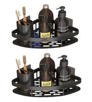 2 Suporte Shampoo Sabonete Banheiro Adesivo Parede Box Luxo Cor Preto 2 Suporte Shampoo Sabonete Banheiro Adesivo Parede Box Luxo Cor Preto