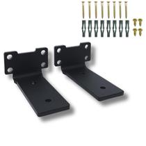 2 Suportes De Prateleira Mão Francesa 10cm Fixo De Parede Estilo Moderno Aço Resistente Acabamento Inverso