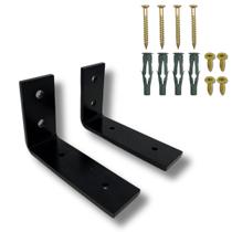 2 Suportes Formato L 10cm Para Prateleira Design Moderno Aço Reforçado De Parede 2 Suportes Formato L 10cm Para Prateleira Design Moderno Aço Reforçado De Parede
