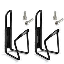 2 Suportes Garrafa Squeeze Bicicleta Fixação Universal Alumínio Preto Com Parafusos - Shop35