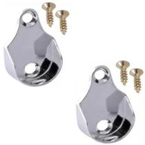 2 Suportes Lateral Para Tubo Redondo Guarda Roupa Comoda Cromado