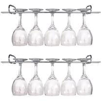 2 Suportes Organizadores De Armário Porta Taças Cromado 42cm 2 Suportes Organizadores De Armário Porta Taças Cromado 42cm