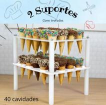 2 Suportes P/ Cone Trufado, Temaki, Casquinhas 40 Cavidades