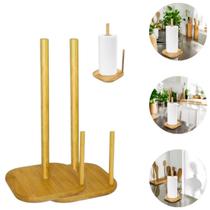 2 Suportes Para Porta Papel Toalha De Mesa em Bambu 30x14,5cm 2 Suportes Para Porta Papel Toalha De Mesa em Bambu 30x14,5cm