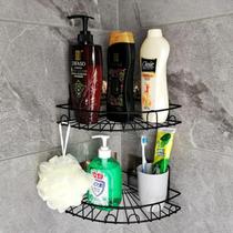 2 Suportes Shampoo Prateleira de Metal Banheiro Cozinha Adesiva