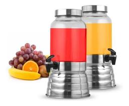 2 Suqueiras C/ Torneira Base Alumínio Pote De Vidro 3 Litros 2 Suqueiras C/ Torneira Base Alumínio Pote De Vidro 3 Litros