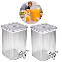 2 Suqueiras Vidro 2,2L Quadrada Mesa Posta Cozinha