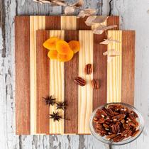 2 Tabua Corte Carne Peixe Pinus Churrasco Cozinha 45 35cm