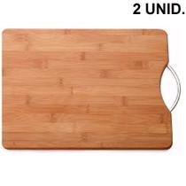 2 Tábua Corte Legumes Carne Bambu Churrasco c/ Alça 34x24cm 2 Tábua Corte Legumes Carne Bambu Churrasco c/ Alça 34x24cm