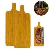 2 Tábuas Bambu P/ Corte Cozinha Natural Premium 34cm 2 Tábuas Bambu P/ Corte Cozinha Natural Premium 34cm