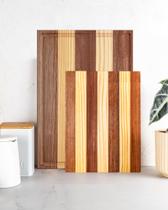 2 Tabuas Carne Madeira Retângular Churrasco Petisco 42 30cm