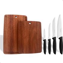 2 tabuas com kit 4 facas plenus