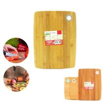 2 Tábuas de Corte Em Bambu Carnes Legumes Cozinha 28cm