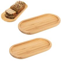 2 Tábuas Petisqueira Bandeja Oval De Bambu Para Servir 32cm 2 Tábuas Petisqueira Bandeja Oval De Bambu Para Servir 32cm
