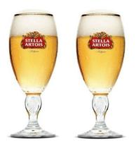 2 Taça Copo Cálice Stella Artois Litografada Cerveja 250ml