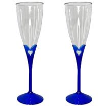 2 Taça de Champagne Acrílica Cristal 140ML Color Arqplast