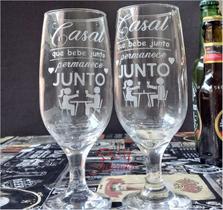 2 Taças Chopp/cerveja Personalizada Casal Que Bebe Junto