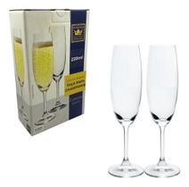 2 Taças Cristal Titanium Champanhe 220ml Bohemia Espumante