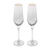 2 Taças para Champanhe Taj com Fio de Ouro 300ml Cristal 2 Taças para Champanhe Taj com Fio de Ouro 300ml Cristal