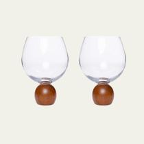 2 Taças para Gin em Madeira Acácia e Cristal 640ml - Mart 2 Taças para Gin em Madeira Acácia e Cristal 640ml - Mart
