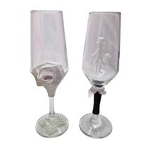 2 Taças Vidro Casamento Noivos Brinde Presente 2 Taças Vidro Casamento Noivos Brinde Presente