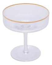2 Taças Wolff De Vidro Coupe Com Borda Dourada 200ml Cor Inc