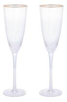 2 Taças Wolff De Vidro Para Vinho Com Borda Dourada 300ml