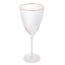 2 Taças Wolff de Vidro para Vinho com Borda Dourada 400ml 2 Taças Wolff de Vidro para Vinho com Borda Dourada 400ml