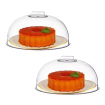 2 Tampa Acrílico Transparente média Para Bolos e Tortas 28cm