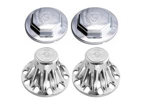 2 Tampa Cubo Cromada Cinza Dianteiro Caminhao Sc S5 Ate 2011 + Traçao