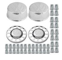 2 Tampa Cubo Cromada Dianteiro Traçao Volks Vw 3/4 + Capa Porca Belga 2 Tampa Cubo Cromada Dianteiro Traçao Volks Vw 3/4 + Capa Porca Belga