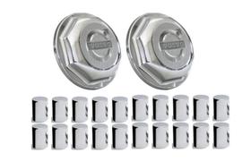 2 Tampa Cubo Dianteira Volvo Fh Fm Nh + Capa Porca Grega 32/33mm