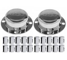 2 Tampa Cubo Dianteiro Ford Cargo + 20 Capa Porca Boliviana 33mm