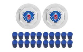 2 Tampa Cubo Dianteiro Sc S5 A Partir De 2012 + Capa Porca Boliviana Azul