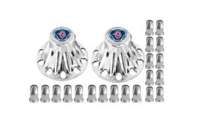 2 Tampa Cubo Traçao Azul Caminhão Sc + Capa Porca Belga