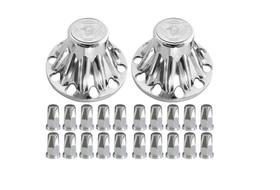 2 Tampa Cubo Traçao Cinza Caminhão Sc + Capa Porca Belga