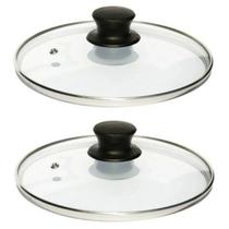 2 Tampa De Vidro 22 Cm Temperado Panela Frigideira Caçarola