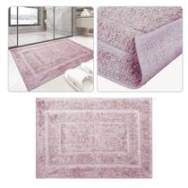 2 Tapete Banheiro Lavabo Algodão Absorvente Macio Mtro 40x60