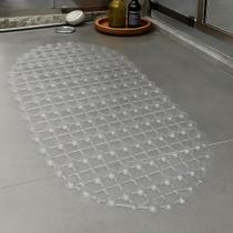 2 Tapete Box Banheiro Ventosa Antimofo Pvc 34X64 Oval Ess