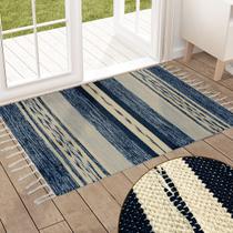 2 Tapete Capacho Kilim Dupla Face Indiano Luxo Klrp 60X90