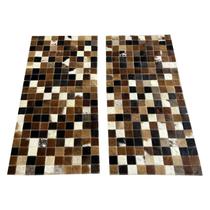 2 Tapete couro beira cama marrom misto escuro 0,50x1,00 s/b