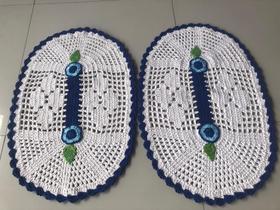 2 Tapete De Crochê Para Porta , Oval, Marca Própria