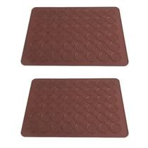 2 Tapete de Silicone Antiaderente c/ 48 Cavidades p/ Macaron