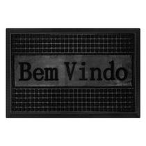 2 Tapete Porta Capacho Bem Vindo Lux Antiderrapante Pt 40x60